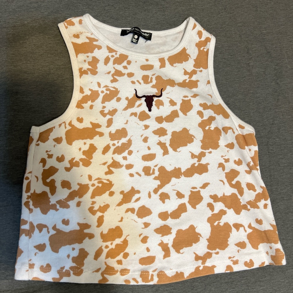Kids Sleeveless Tank Top in White and Brown